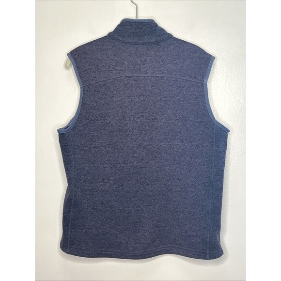 Orvis Denali Men's Medium Blue Full Zip Blue Sweater Vest Zippered Pockets - Picture 2 of 3